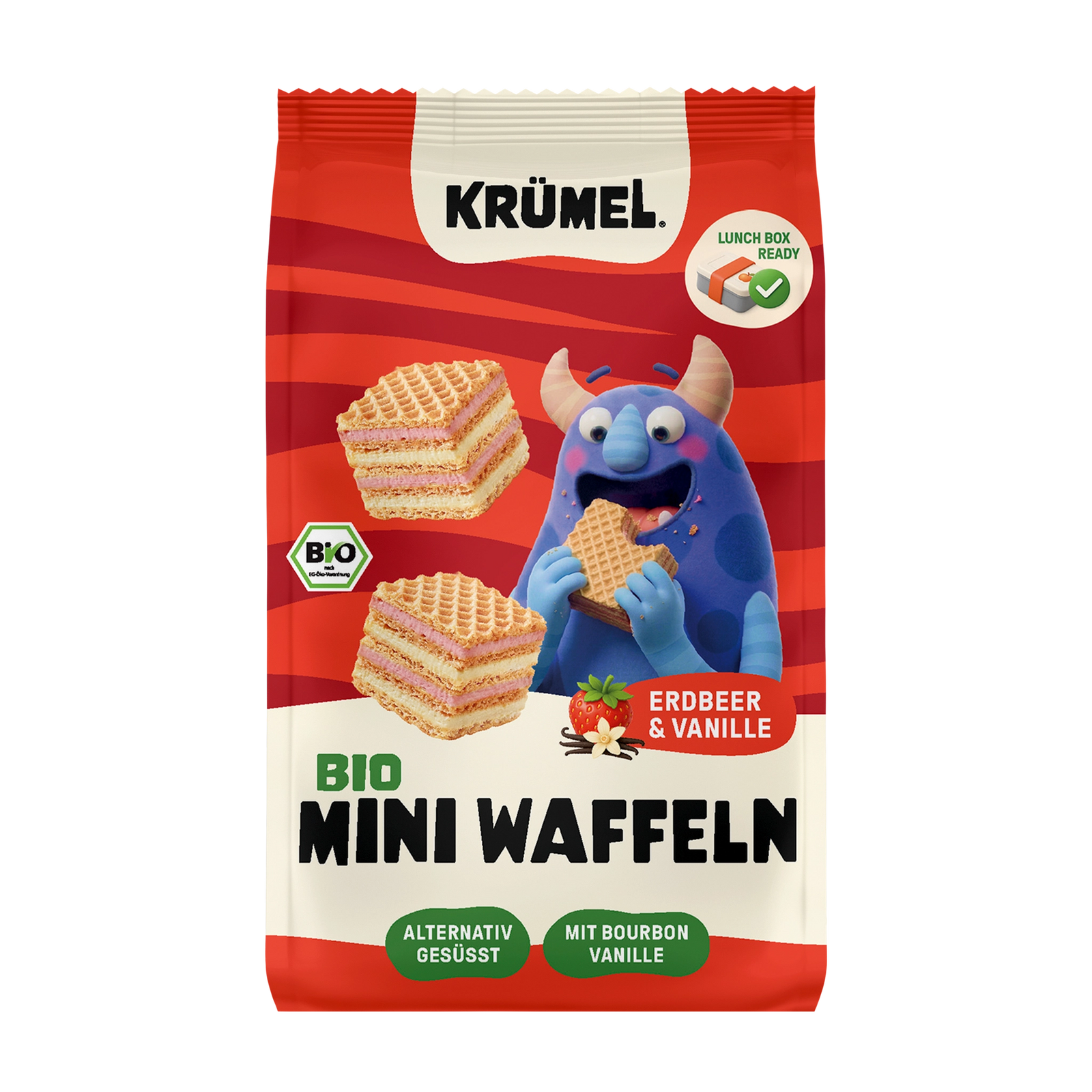Krümel Bio Mini Waffeln Erdbeer Vanille