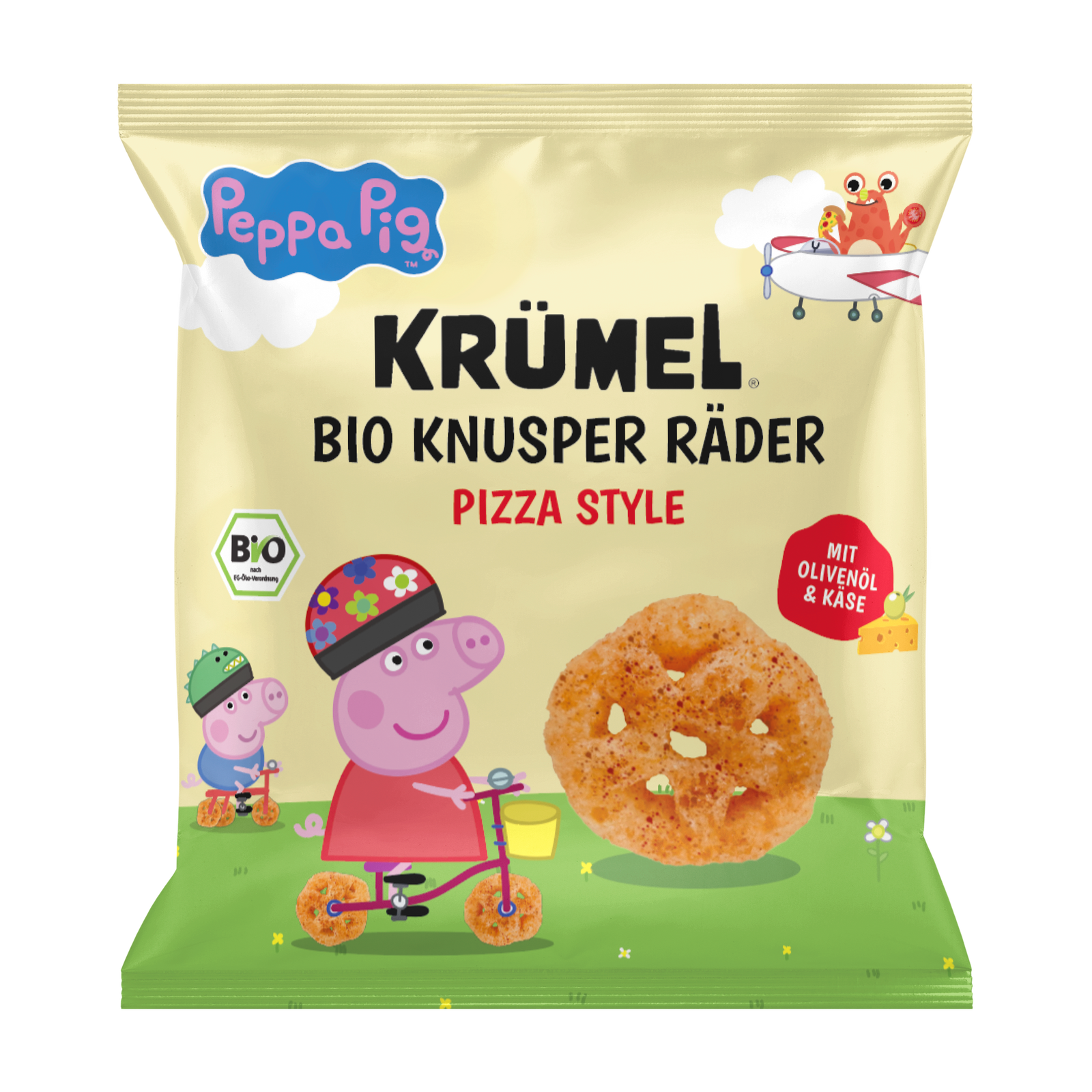 Krümel x Peppa Bio Knusper Räder Pizza