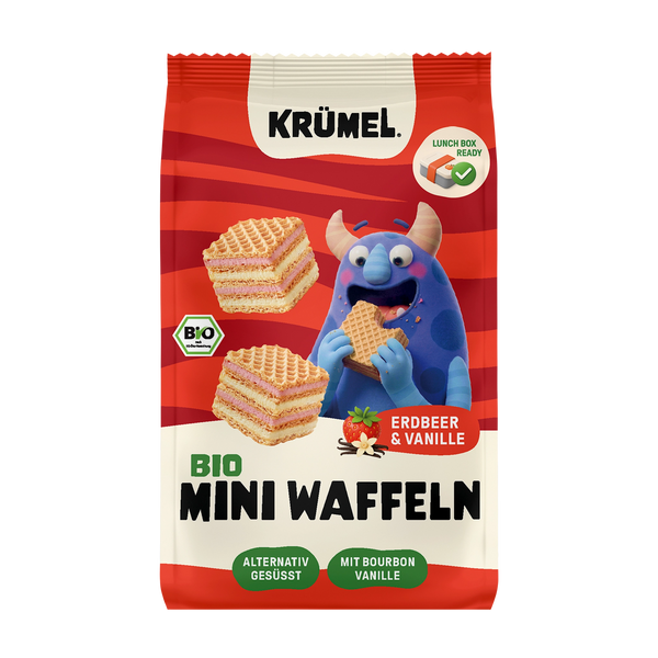 Krümel Bio Mini Waffeln Erdbeer Vanille
