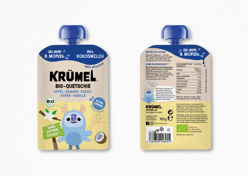 Bio Quetschie Vanille Kokos mit Hafer (ab 8+ Monate)