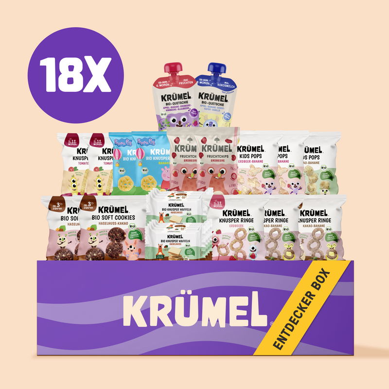Krümel Entdecker Box klein – Krümel® Bio-Snacks für Kinder